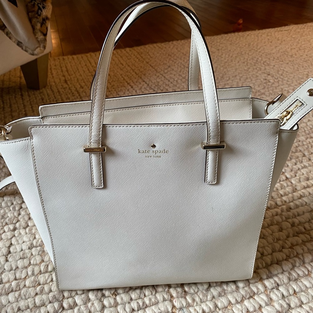 Kate Spade large zipper tote with hand and shoulder straps